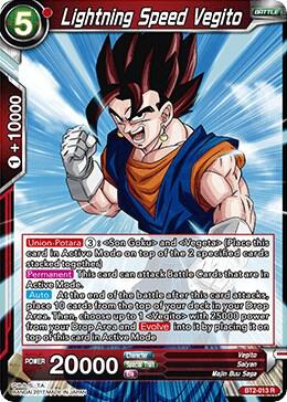 Lightning Speed Vegito BT2-013 card from Union Force
