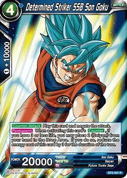 Determined Striker SSB Son Goku BT2-037 card from Union Force