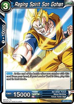 Raging Spirit Son Gohan BT2-039 card from Union Force