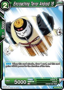 Encroaching Terror Android 19 BT2-092 card from Union Force