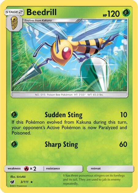 Beedrill 3/111 card from SM - Crimson Invasion