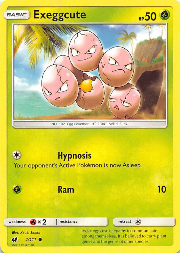 Exeggcute 4/111 card from SM - Crimson Invasion