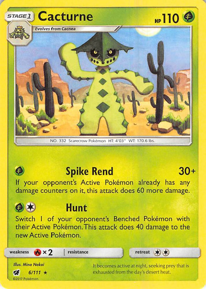 Cacturne 6/111 card from SM - Crimson Invasion
