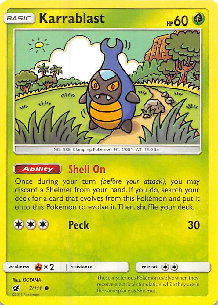 Karrablast 7/111 card from SM - Crimson Invasion