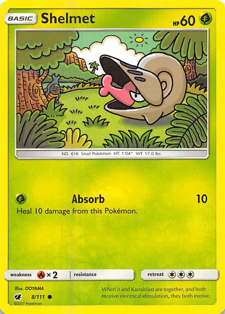 Shelmet 8/111 card from SM - Crimson Invasion