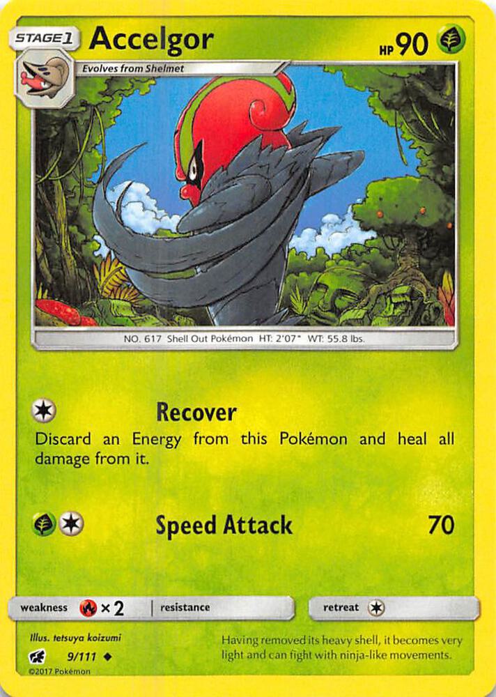 Accelgor 9/111 card from SM - Crimson Invasion