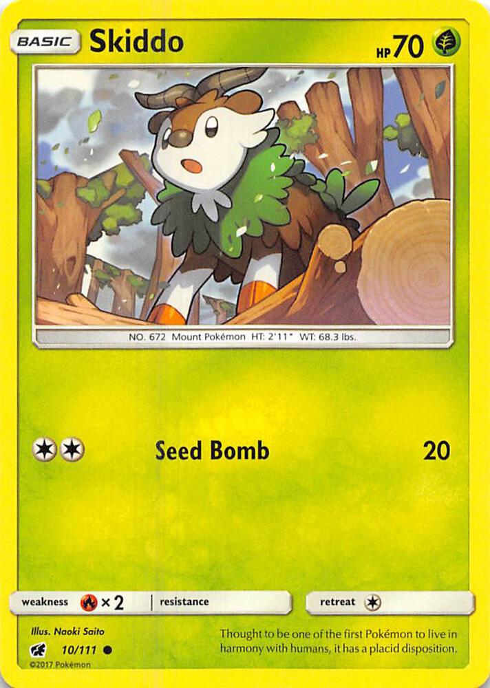 Skiddo 10/111 card from SM - Crimson Invasion