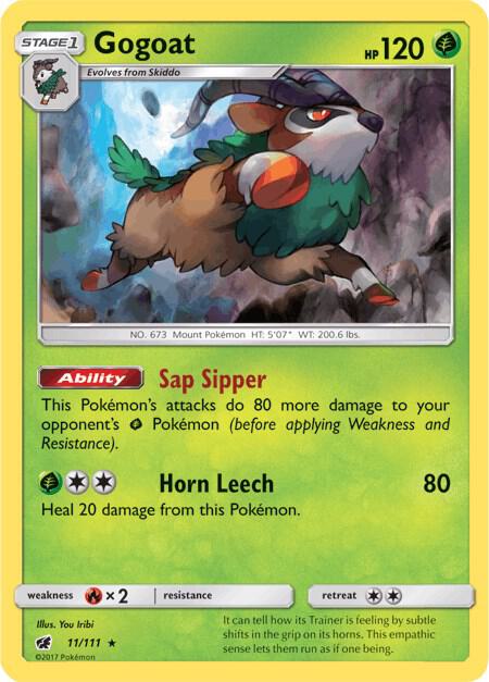 Gogoat 11/111 card from SM - Crimson Invasion