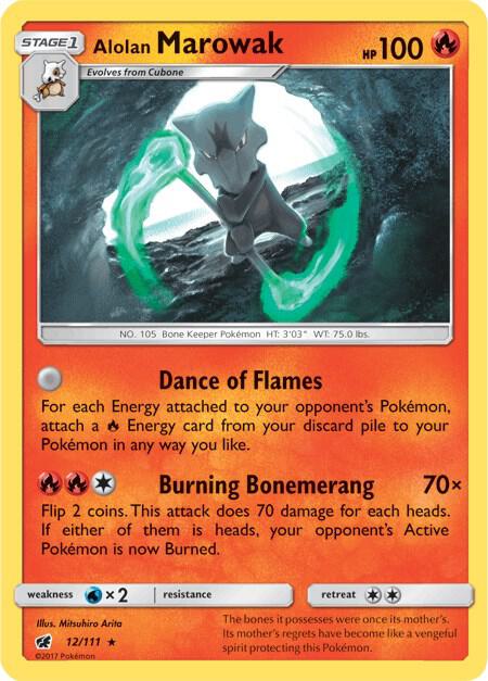 Alolan Marowak 12/111 card from SM - Crimson Invasion