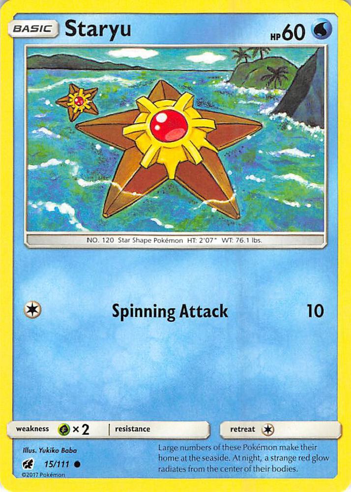 Staryu 15/111 card from SM - Crimson Invasion