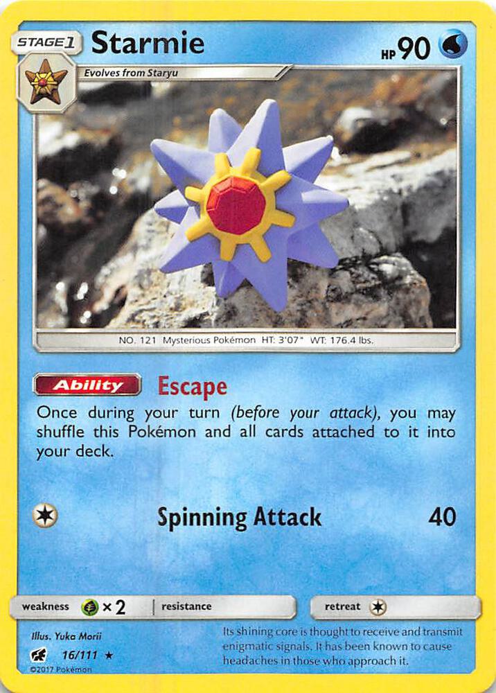 Starmie 16/111 card from SM - Crimson Invasion