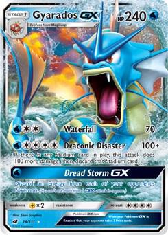 Gyarados GX 18/111 card from SM - Crimson Invasion