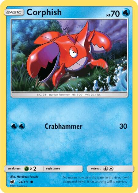 Corphish 24/111 card from SM - Crimson Invasion