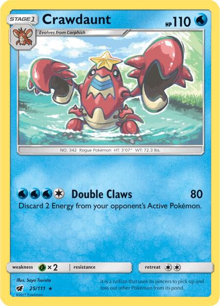 Crawdaunt 25/111 card from SM - Crimson Invasion