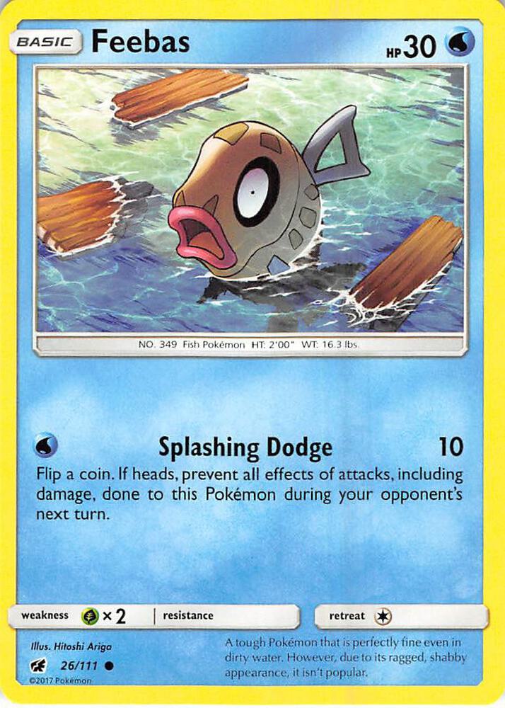 Feebas 26/111 card from SM - Crimson Invasion