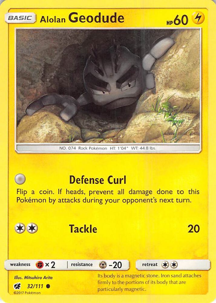 Alolan Geodude 32/111 card from SM - Crimson Invasion