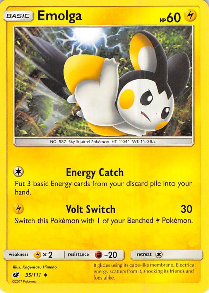 Emolga 35/111 card from SM - Crimson Invasion
