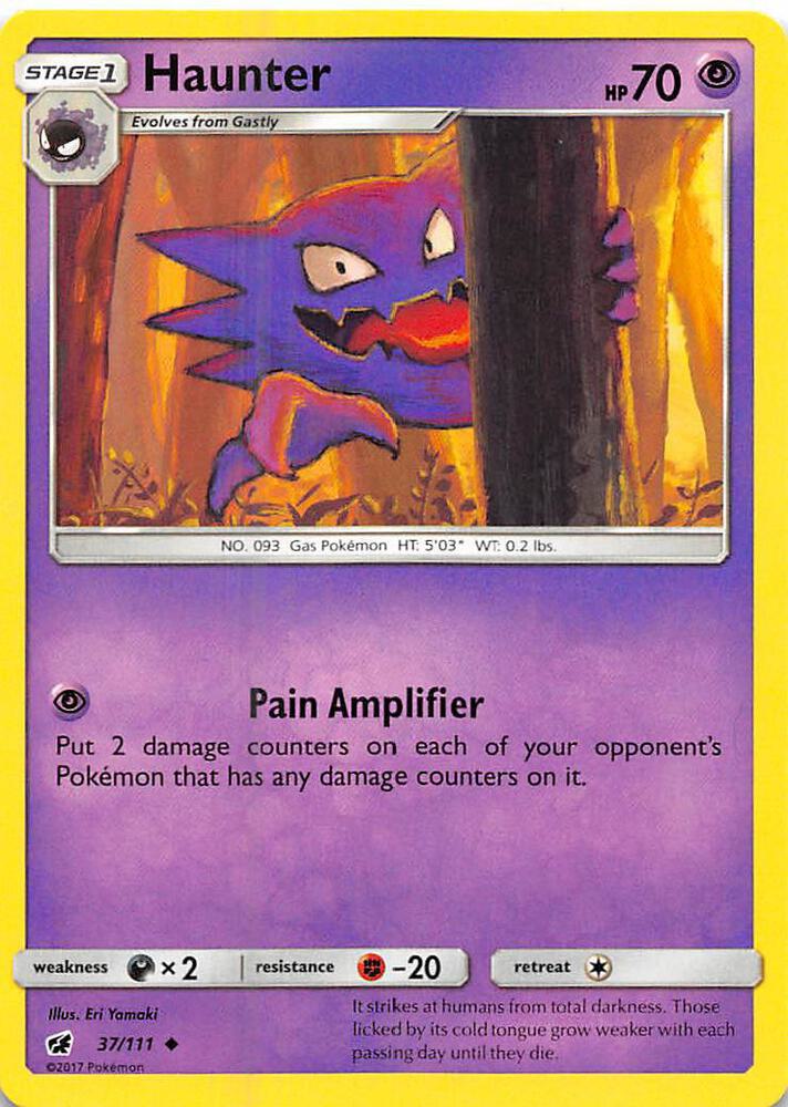 Haunter 37/111 card from SM - Crimson Invasion