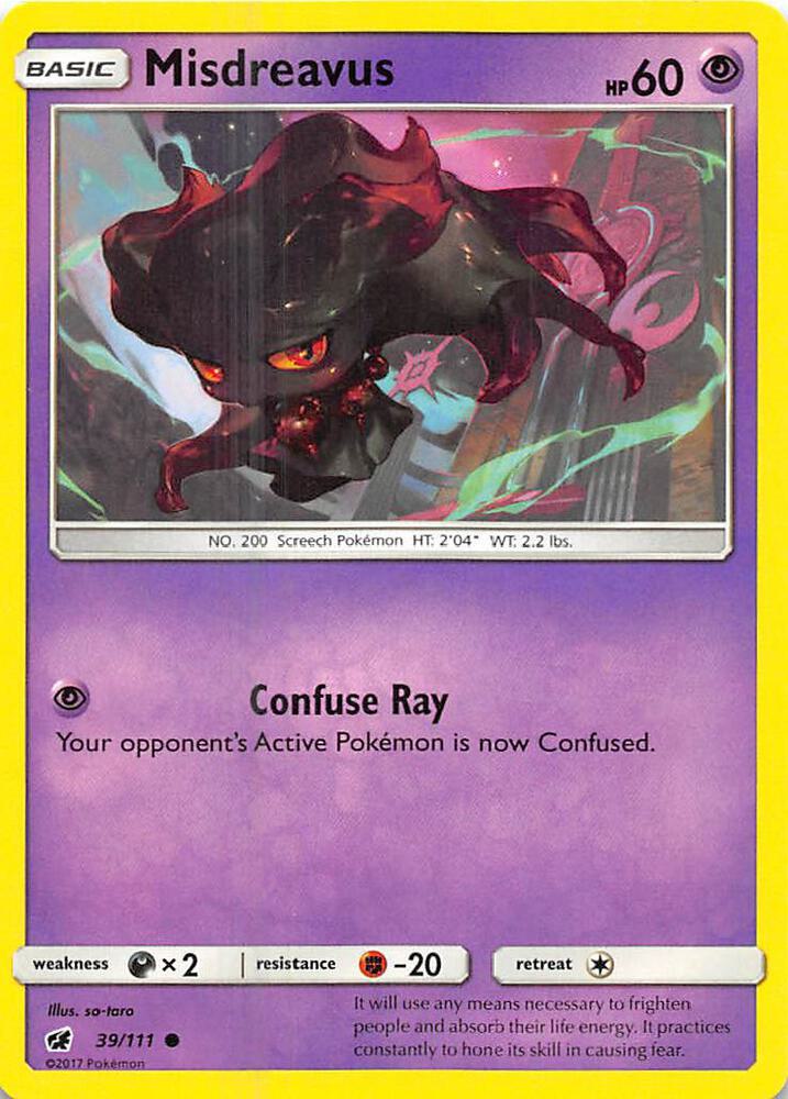 Misdreavus 39/111 card from SM - Crimson Invasion