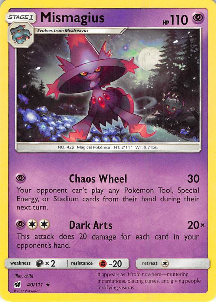 Mismagius 40/111 card from SM - Crimson Invasion