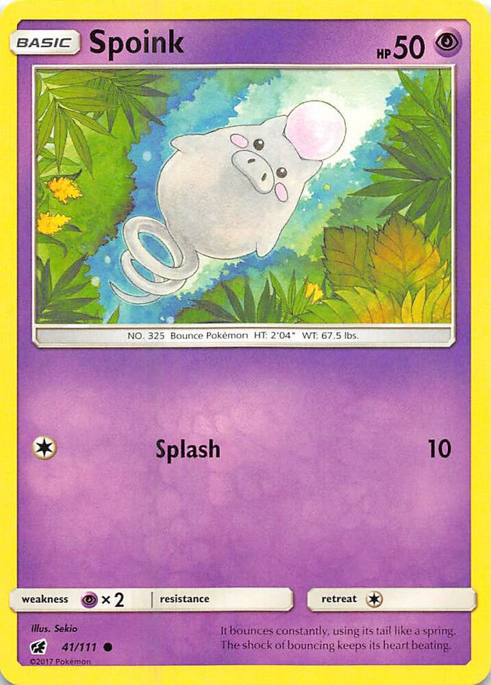 Spoink 41/111 card from SM - Crimson Invasion