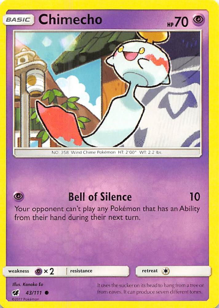 Chimecho 43/111 card from SM - Crimson Invasion