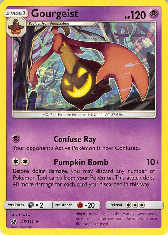 Gourgeist 45/111 card from SM - Crimson Invasion