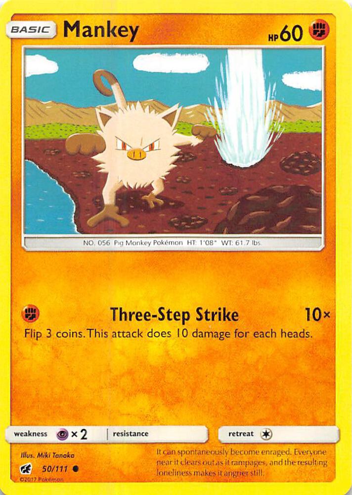 Mankey 50/111 card from SM - Crimson Invasion