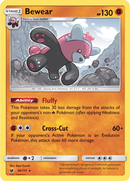 Bewear 56/111 card from SM - Crimson Invasion