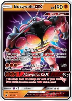 Buzzwole GX 57/111 card from SM - Crimson Invasion