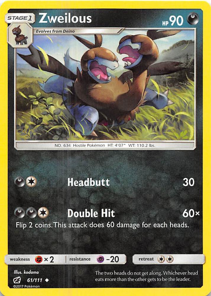 Zweilous 61/111 card from SM - Crimson Invasion