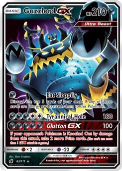 Guzzlord GX 63/111 card from SM - Crimson Invasion