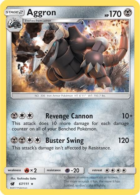 Aggron 67/111 card from SM - Crimson Invasion