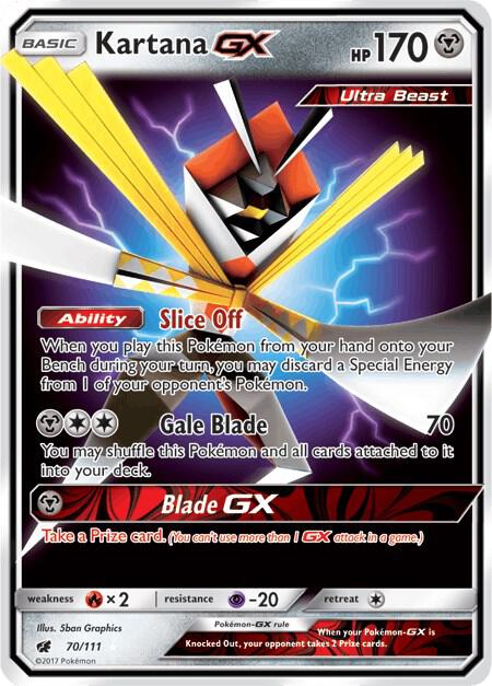 Kartana GX 70/111 card from SM - Crimson Invasion