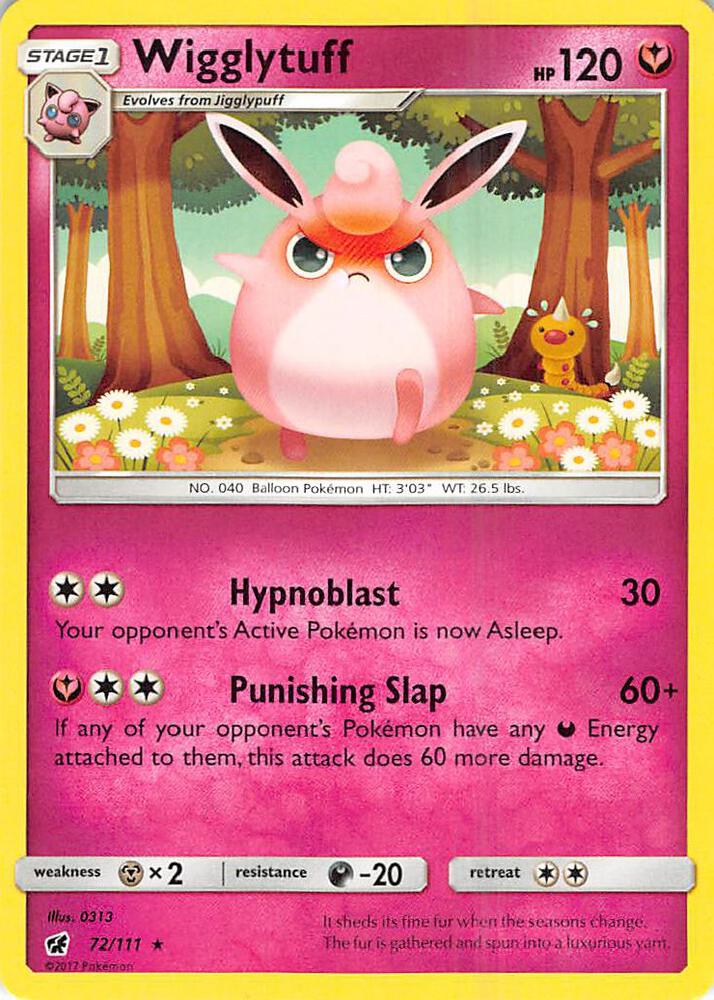 Wigglytuff 72/111 card from SM - Crimson Invasion