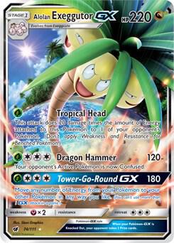 Alolan Exeggutor GX 74/111 card from SM - Crimson Invasion