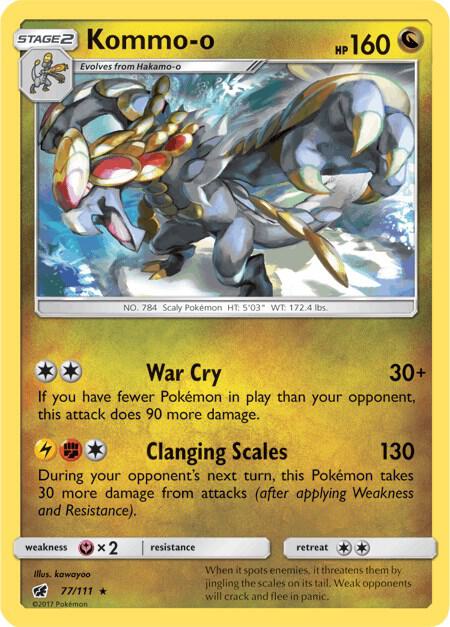 Kommo-o 77/111 card from SM - Crimson Invasion