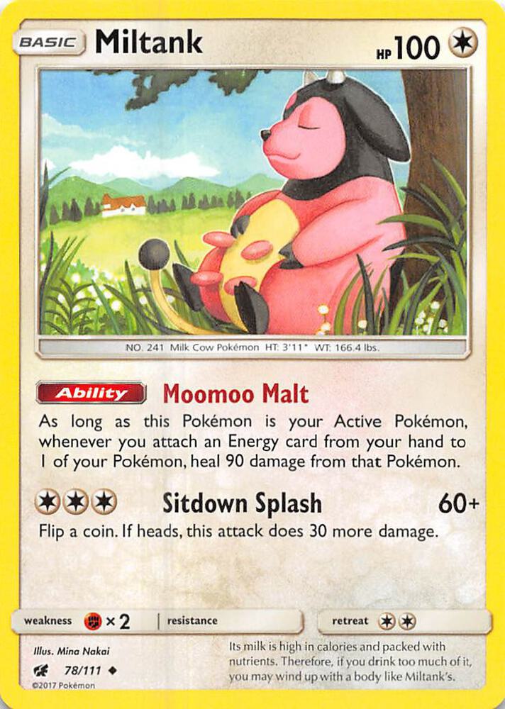 Miltank 78/111 card from SM - Crimson Invasion