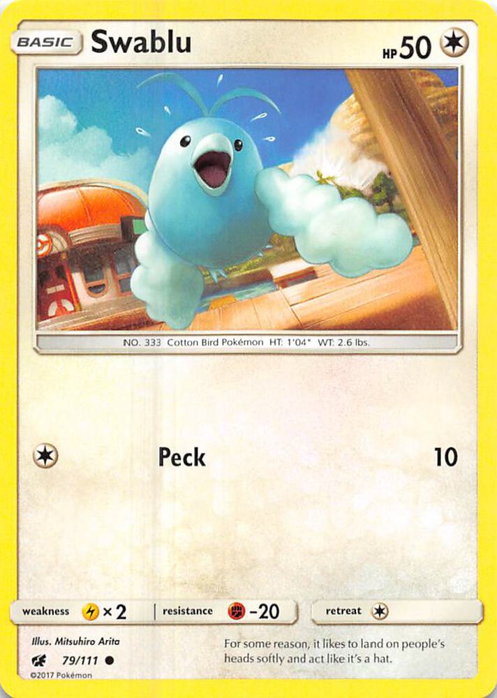 Swablu 79/111 card from SM - Crimson Invasion