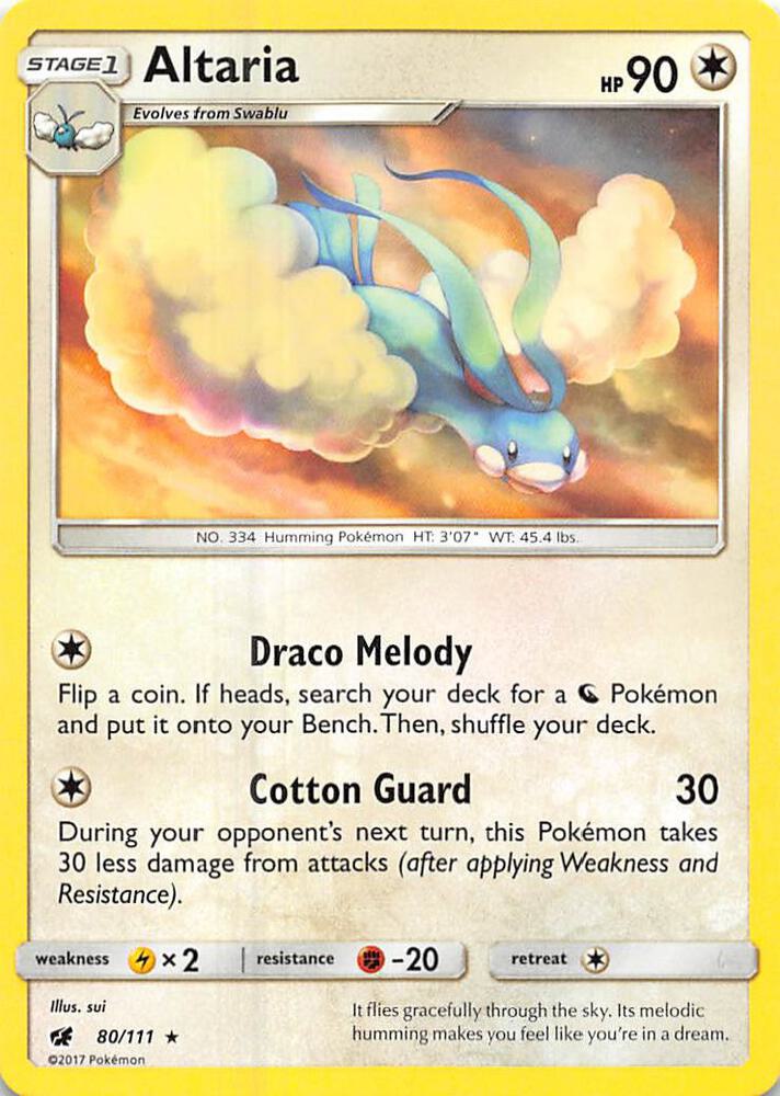 Altaria 80/111 card from SM - Crimson Invasion