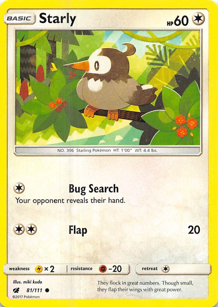 Starly 81/111 card from SM - Crimson Invasion