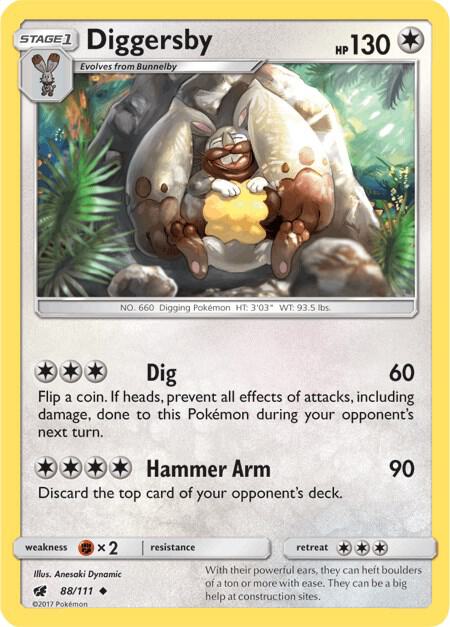 Diggersby 88/111 card from SM - Crimson Invasion