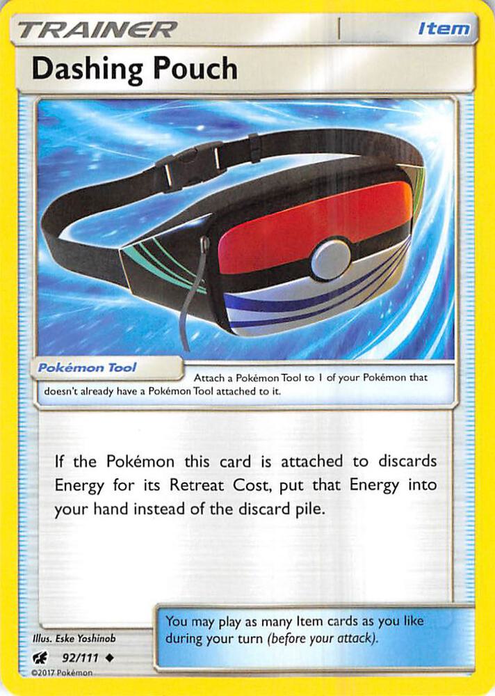 Dashing Pouch 92/111 card from SM - Crimson Invasion