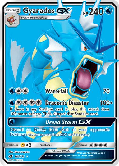 Gyarados GX (Full Art) 101/111 card from SM - Crimson Invasion