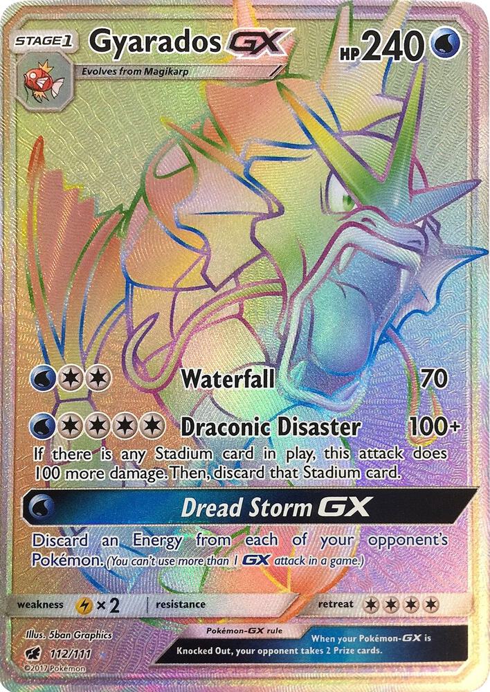 Gyarados GX (Secret) 112/111 card from SM - Crimson Invasion