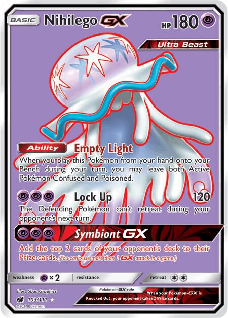 Nihilego GX (Full Art) 103/111 card from SM - Crimson Invasion