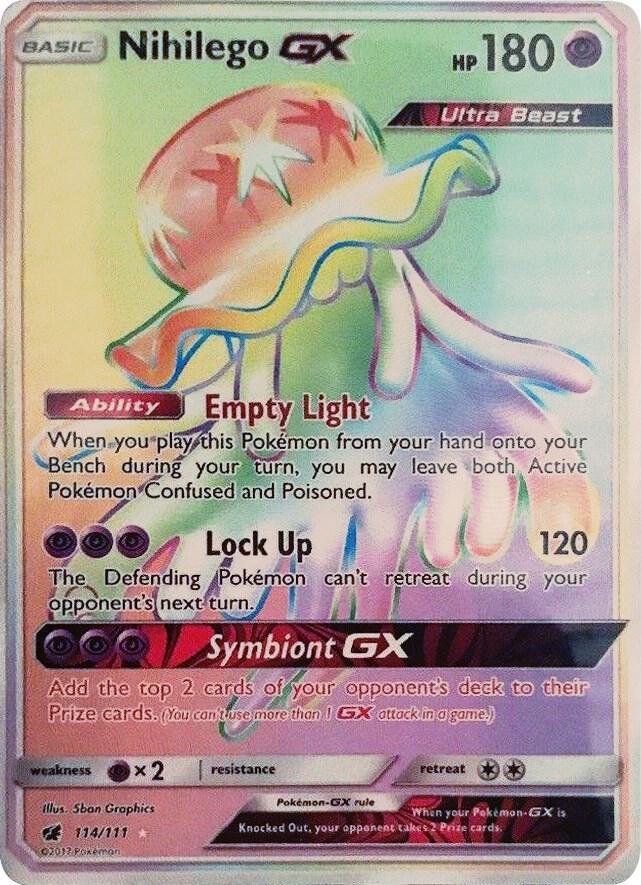 Nihilego GX (Secret) 114/111 card from SM - Crimson Invasion