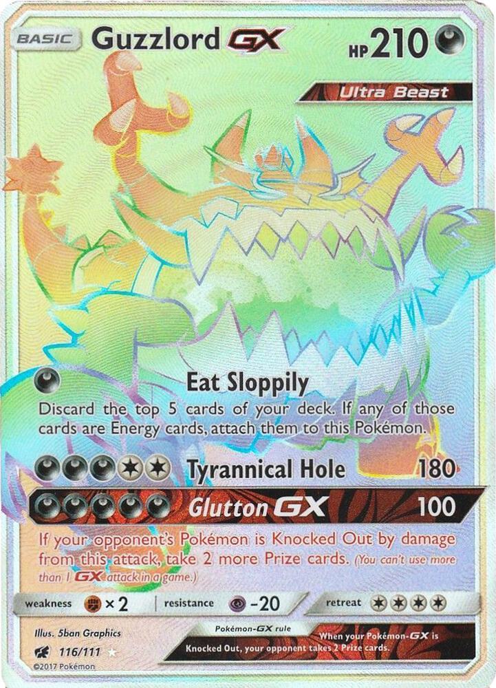 Guzzlord GX (Secret) 116/111 card from SM - Crimson Invasion