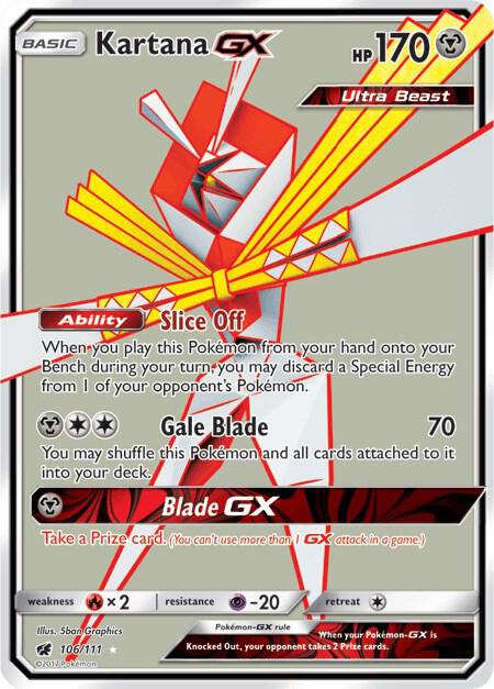 Kartana GX (Full Art) 106/111 card from SM - Crimson Invasion