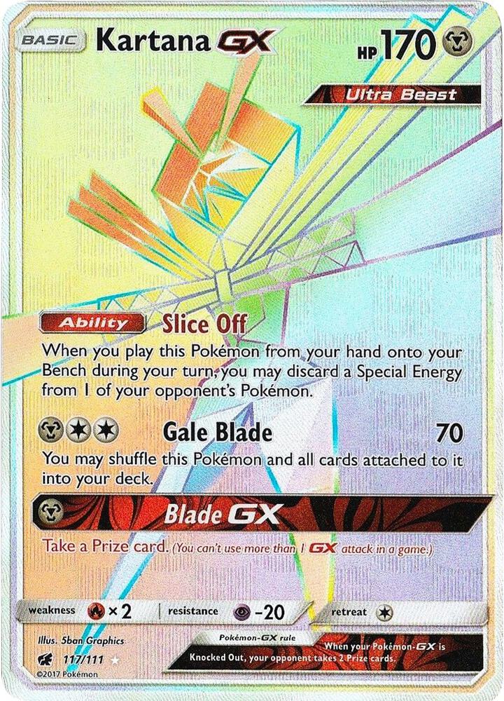 Kartana GX (Secret) 117/111 card from SM - Crimson Invasion